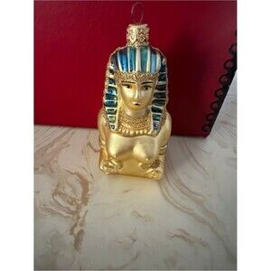 Kurt Adler Gold and Blue Egyptian Sphinx Ornament